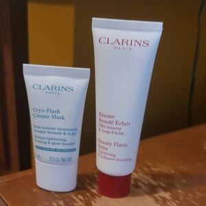 Clarins Beauty Glash Balm 1.7 Oz & Cryo- Flash Cream-mask 0.5 Oz